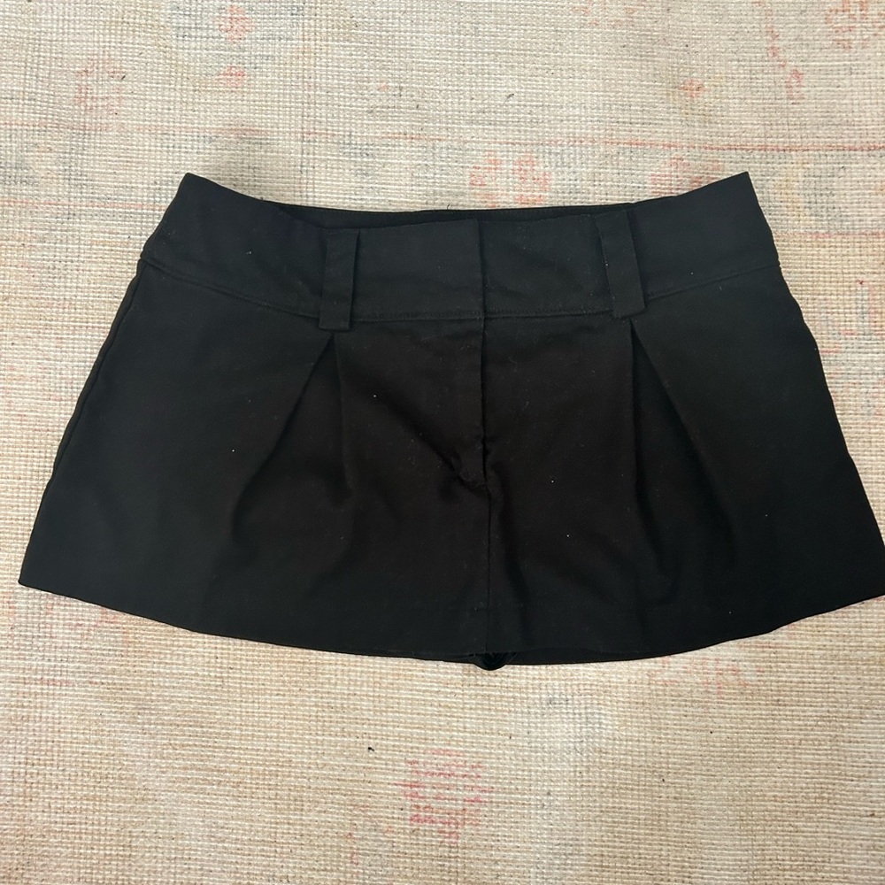 Garage black pleated mini skirt